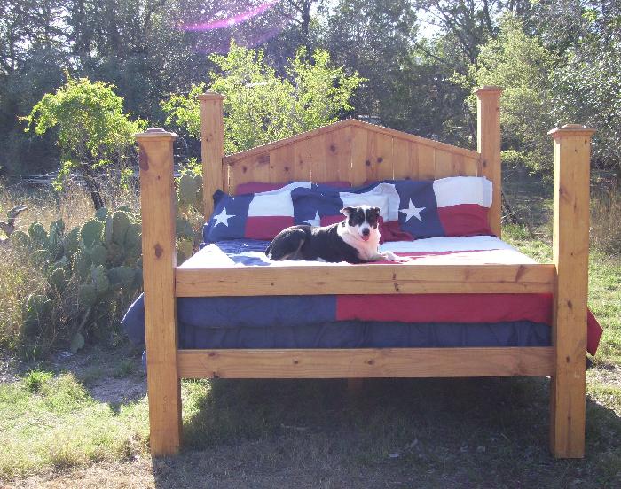 Texas Style Bed custom made by Wimberley Woodworks